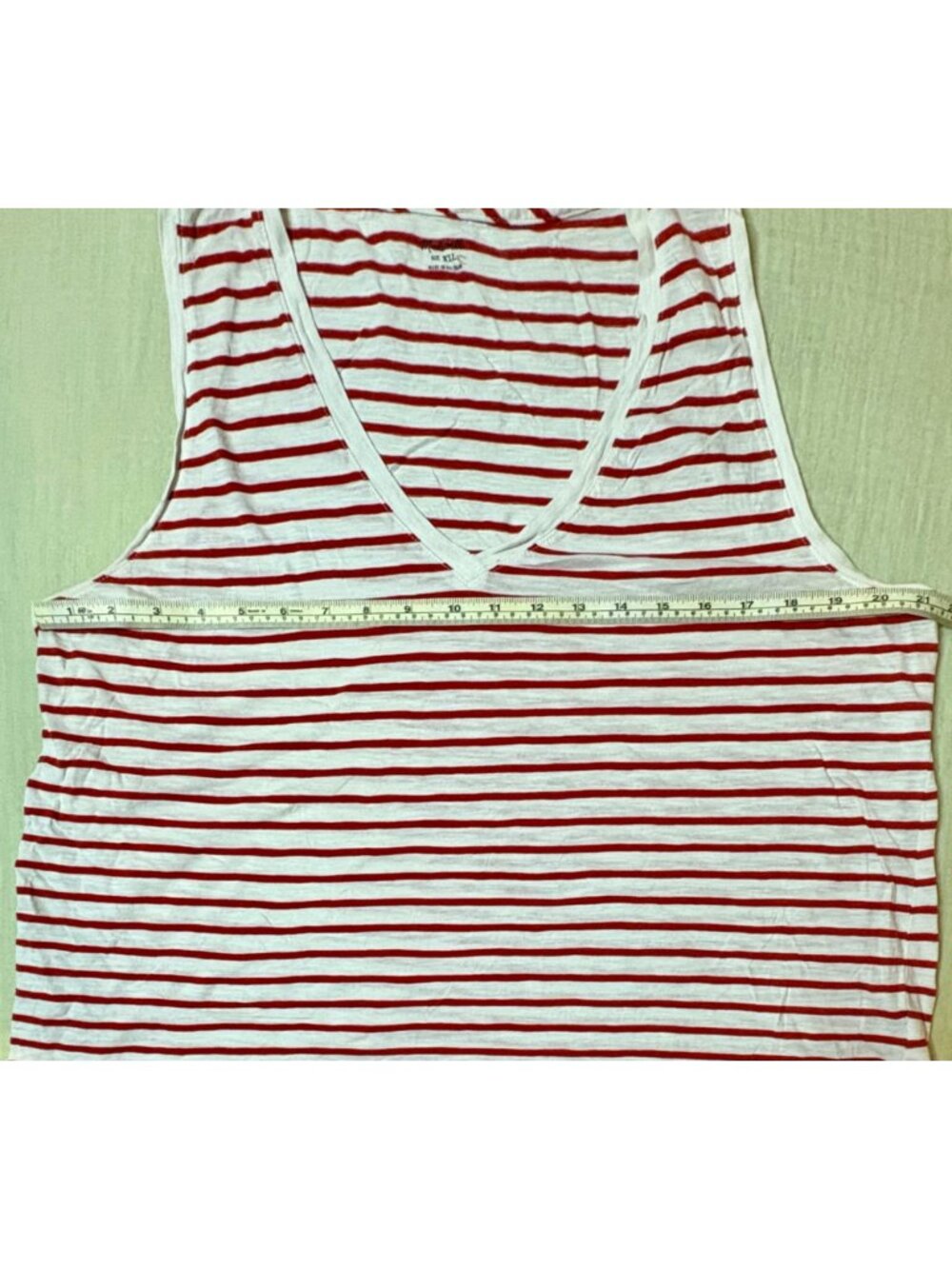Madewell Womens Red & White Striped V-Neck Sleeveless Tank Top XXL - Picture 9 of 9
